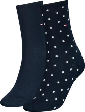 Tommy Hilfiger Socken "TH WOMEN SOCK DOT 2P" 2 Paar, 2 Stk. tlg. mit feinem Rippenbündchen und Logostickerei