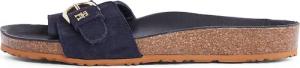 Tommy Hilfiger "SOFT SUEDE ADJUSTABLE MULE", Keilabsatz, Sommermode, Schlupfschuh, Flats mit TH-Logo