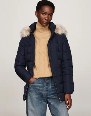 Tommy Hilfiger Steppjacke mit Kapuze mit Logopatch