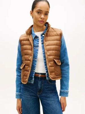 Tommy Hilfiger Steppweste "FEMININE LW DOWN VEST" mit aufgesetzten Taschen