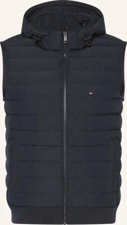 TOMMY HILFIGER Steppweste im Materialmix mit abnehmbarer Kapuze