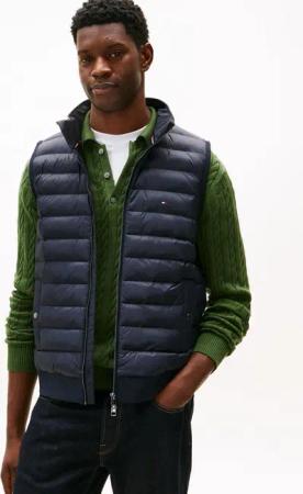 Tommy Hilfiger Steppweste MIX MEDIA Stehkragen, 2-Wege-Reißverschluss