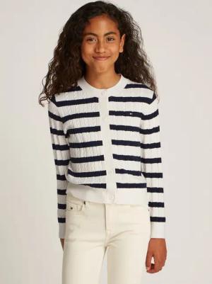 Tommy Hilfiger Strickjacke MINI CABLE CARDIGAN mit kleinem Zopfmuster