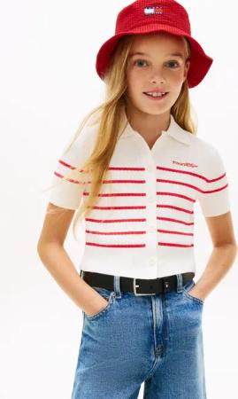 Tommy Hilfiger Strickjacke "SWEATER RIB POLO SS" Kinder bis 16 Jahre, regular fit