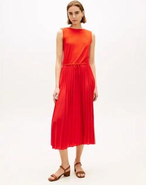 Tommy Hilfiger Strickkleid 5X2 SLASH-NK MIX MEDIA DRS mit feinen Rippen