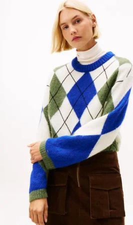 Tommy Hilfiger Strickpullover ALPACA BLEND ARGYLE C-NK LS SWT