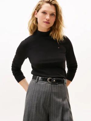 Tommy Hilfiger Strickpullover "CO JERSEY FINE GG MOCK-NK LS SWT"