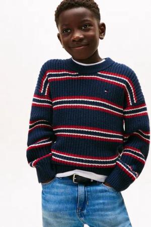 Tommy Hilfiger Strickpullover HALF CARDIGAN C-NECK SWEATER Kinder bis 16 Jahre