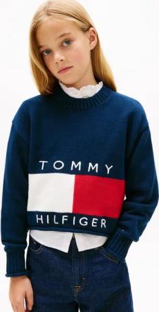 Tommy Hilfiger Strickpullover Kinder bis 16 Jahre, mit Rundhalsausschnitt