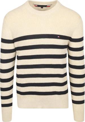 Tommy Hilfiger Sweater Ink Stripes Beige - Größe M