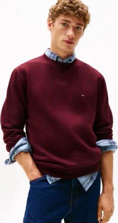 Tommy Hilfiger Sweatshirt ESS SEASONAL FLEECE CREWNECK mit Rundhals und Stickerei unifarben, casual, regular fit, Baumwollmix, Rundhals