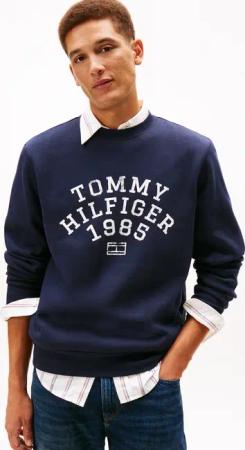 Tommy Hilfiger Sweatshirt "HILFIGER ARCH", normale Passform, kontrastfarbener Print, Rundhals