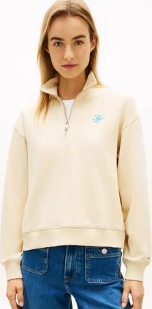 Tommy Hilfiger Sweatshirt "TH SCRIPT REG HALF-ZIP", mit Logo-Stickerei