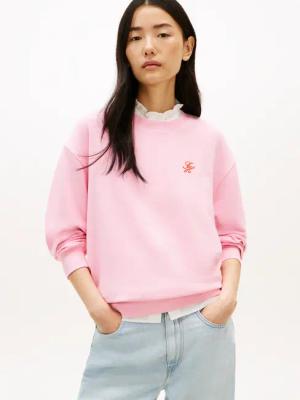 Tommy Hilfiger Sweatshirt "TH SCRIPT REG SWEATSHIRT", mit kleinem Logo-Stick