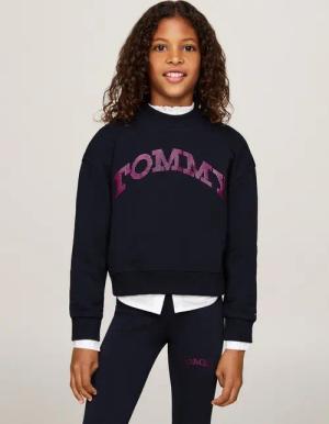 Tommy Hilfiger Sweatshirt TOMMY DOT FOIL CN SWEATSHIRT mit Logo-Foliendruck