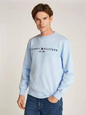 Tommy Hilfiger Sweatshirt TOMMY LOGO SWEATSHIRT mit Rundhals und Stickerei unifarben, casual, regular fit, Baumwollmix, Rundhals