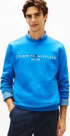 Tommy Hilfiger Sweatshirt "TOMMY LOGO", unifarben, casual, regular fit, Baumwollmix, Rundhals
