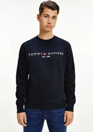Tommy Hilfiger Sweatshirt "TOMMY LOGO", unifarben, casual, regular fit, Baumwollmix, Rundhals
