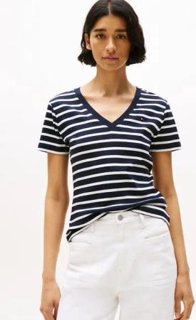 Tommy Hilfiger T-Shirt CODY V-NECK SHORT SLEEVE mit V-Ausschnitt, Baumwolle, Slim Fit