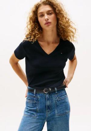 Tommy Hilfiger T-Shirt CODY V-NECK SHORT SLEEVE mit V-Ausschnitt, Baumwolle, Slim Fit