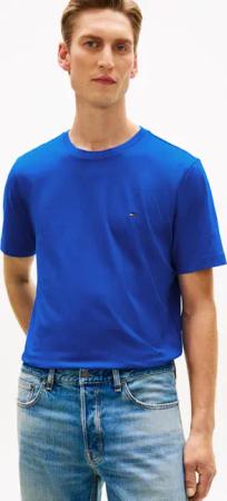 Tommy Hilfiger T-Shirt "ESSENTIAL REG FIT SOLID TEE mit Stickerei und Rundhals" unifarben, casual, regular fit, Baumwolle, Rundhals