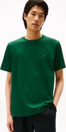 Tommy Hilfiger T-Shirt "ESSENTIAL REGULAR FIT SOLID mit Stickerei" unifarben, casual, Baumwolle, Rundhals