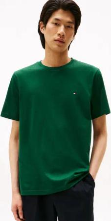 Tommy Hilfiger T-Shirt ESSENTIAL REGULAR FIT SOLID mit Stickerei unifarben, casual, Baumwolle, Rundhals