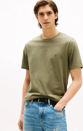 Tommy Hilfiger T-Shirt ESSENTIAL REGULAR FIT SOLID mit Stickerei unifarben, casual, Baumwolle, Rundhals