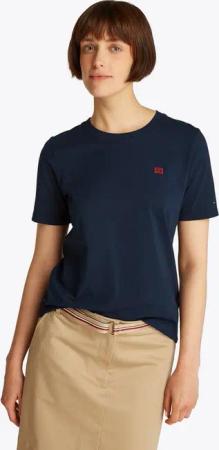 Tommy Hilfiger T-Shirt REG CONTRAST FLAG SS TEE mit Logostickerei
