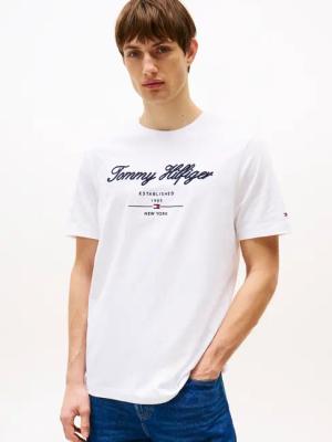 Tommy Hilfiger T-Shirt "SCRIPT LOGO TEE" mit aufgesticktem Logo