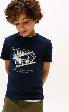 Tommy Hilfiger T-Shirt TEXTURED GRAPHIC PRINT TEE SS für Kinder bis 16 Jahre