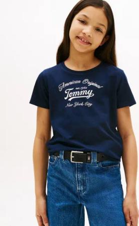 Tommy Hilfiger T-Shirt TOMMY SCRIPT TEE SS für Kinder bis 16 Jahre, glänzender Druck