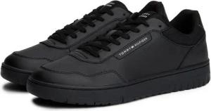 Tommy Hilfiger TH BASKET CORE LTH Sneaker, Freizeitschuh, Halbschuh, Schnürer, Logo-Aufnäher an der Schuhzunge