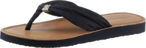 Tommy Hilfiger TH ELEVATED BEACH SANDAL Zehentrenner, Sommerschuh, Bequemschuh, Flats, Schlappen mit TH-Schmuckelement