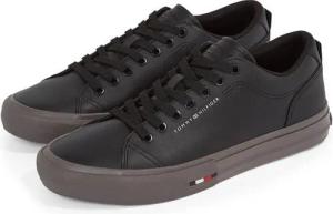 Tommy Hilfiger TH HI VULC STREET LTH PATCH Sneaker, Freizeitschuh, Halbschuh, Schnürschuh mit kleiner Logoflagge