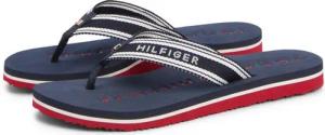 Tommy Hilfiger TH WEBBING SUMMER SANDAL Zehentrenner Sommerschuh, Strandschuh, Dianette mit Streifen und Logoschriftzug