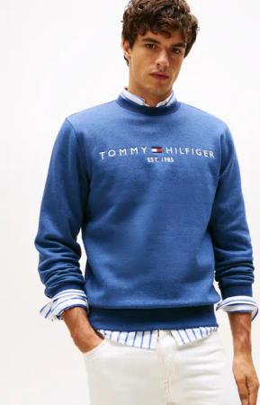 Tommy Hilfiger "TOMMY LOGO SWEATSHIRT mit Rundhals und Stickerei", unifarben, casual, regular fit, Baumwollmix, Rundhals