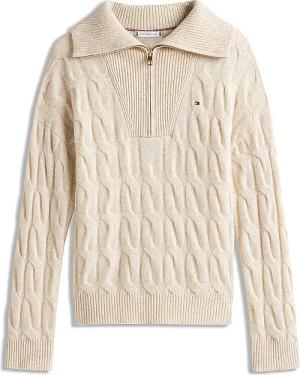 TOMMY HILFIGER Troyer Pullover  beige | XS