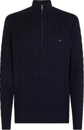 TOMMY HILFIGER Troyer Pullover blau | XXL