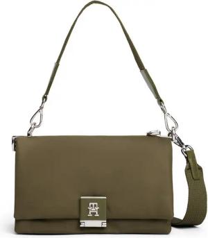 Tommy Hilfiger Umhängetasche TH HER MED CROSSOVER NYLON SV, Damen Tragetasche, Abendtasche, Clutch mit edlem TH-Steckverschluss