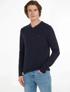 Tommy Hilfiger V-Ausschnitt-Pullover "PIMA ORG CTN CASHMERE V NECK"