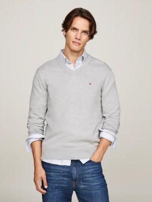 Tommy Hilfiger V-Ausschnitt-Pullover "PIMA ORG CTN CASHMERE V NECK"