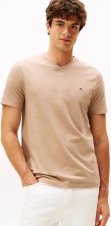 Tommy Hilfiger V-Shirt ESSENTIAL V-NECK TEE mit V-Ausschnitt und Markenlabel unifarben, casual, regular fit, Baumwolle, V-Ausschnitt