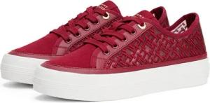 Tommy Hilfiger VULC EMBROIDERED SNEAKER Plateausneaker,Freizeitschuh, Halbschuh, Schnürer mit unterlegter TH-Logostickerei