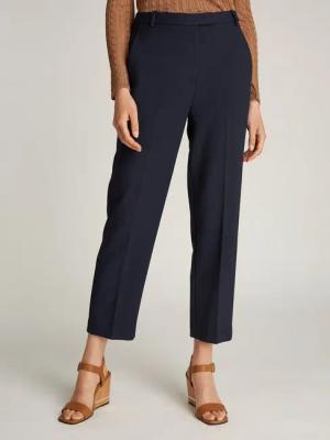 Tommy Hilfiger Webhose PUNTO SLIM STRAIGHT PANT mit Bügelfalten, Metalllabel