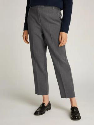Tommy Hilfiger Webhose PUNTO SLIM STRAIGHT PANT mit Bügelfalten, Metalllabel