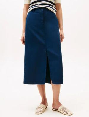 Tommy Hilfiger Webrock CO TENCEL MIDI SKIRT mit Schlitz