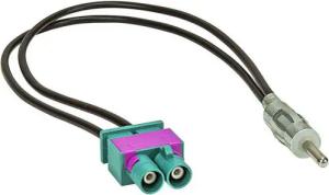 tomzz Audio Doppel Fakra (M) Antennenadapter Stecker auf DIN (M) Stecker 150 Ohm p KFZ-Adapter