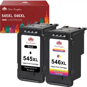 Toner Kingdom 2er für CANON 545 546 XL PG 545XL 546XL Patronen Tintenpatrone (für Pixma MX490 MX495 TR4550 TS3151 TS3150 TS3350 TS3351)