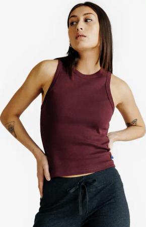 Top Damen gerippt - Elementals weinrot